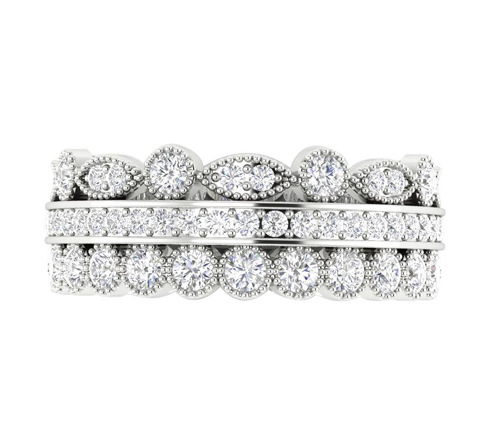 The Jaden For Women Milgrain Designe Eternity Wedding Ring 14K Gold Round Diamond - Image 6