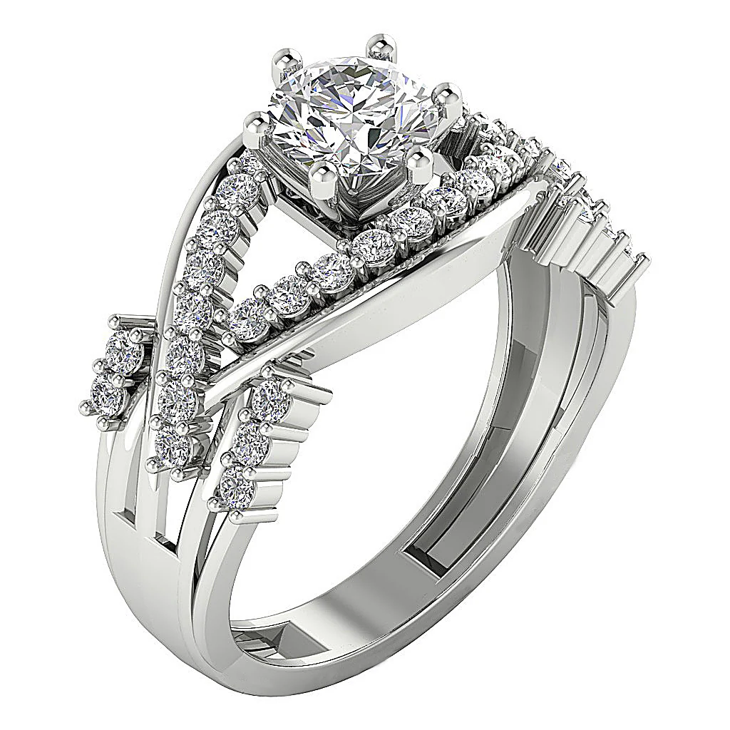 The Jagger Natural Diamond Designer Solitaire Anniversary Ring 14k White Yellow Rose Gold - Image 2