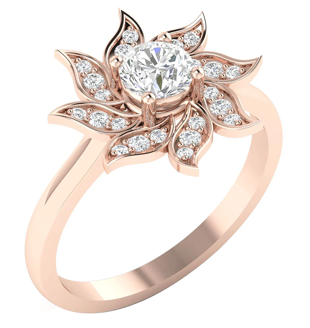 The Jakai Elegant Solitaire Engagement Ring Natural Diamond 14k Solid Gold 14.50 mm - Image 3
