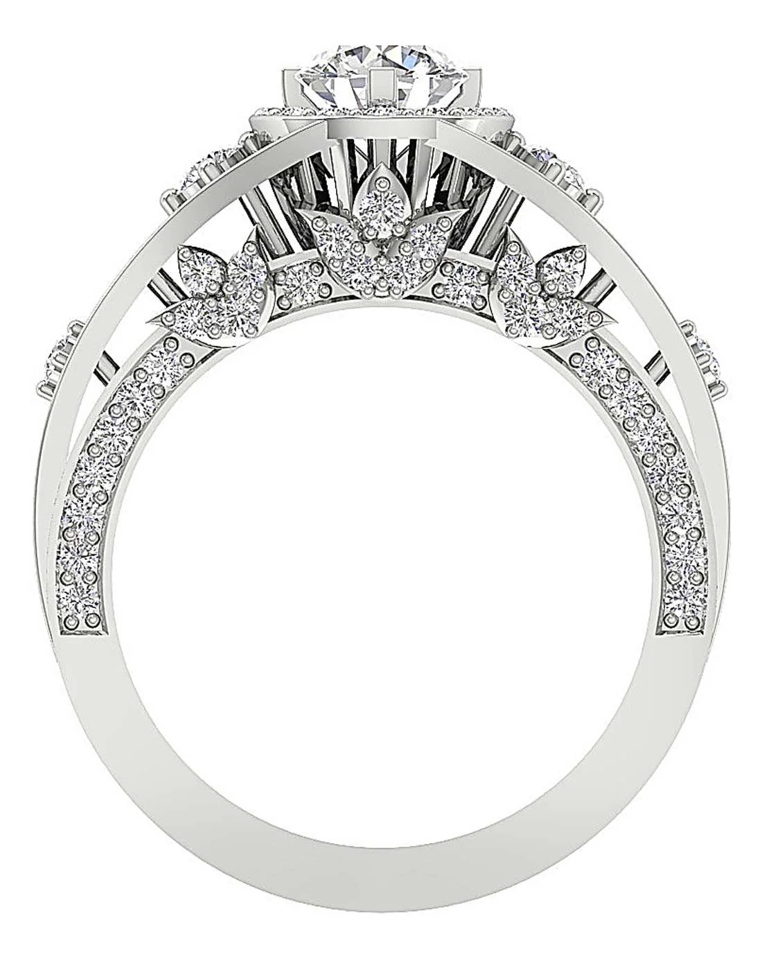 The Jakob 14K Solid Gold Halo Solitaire Engagement Ring Round Cut Diamond - Image 5