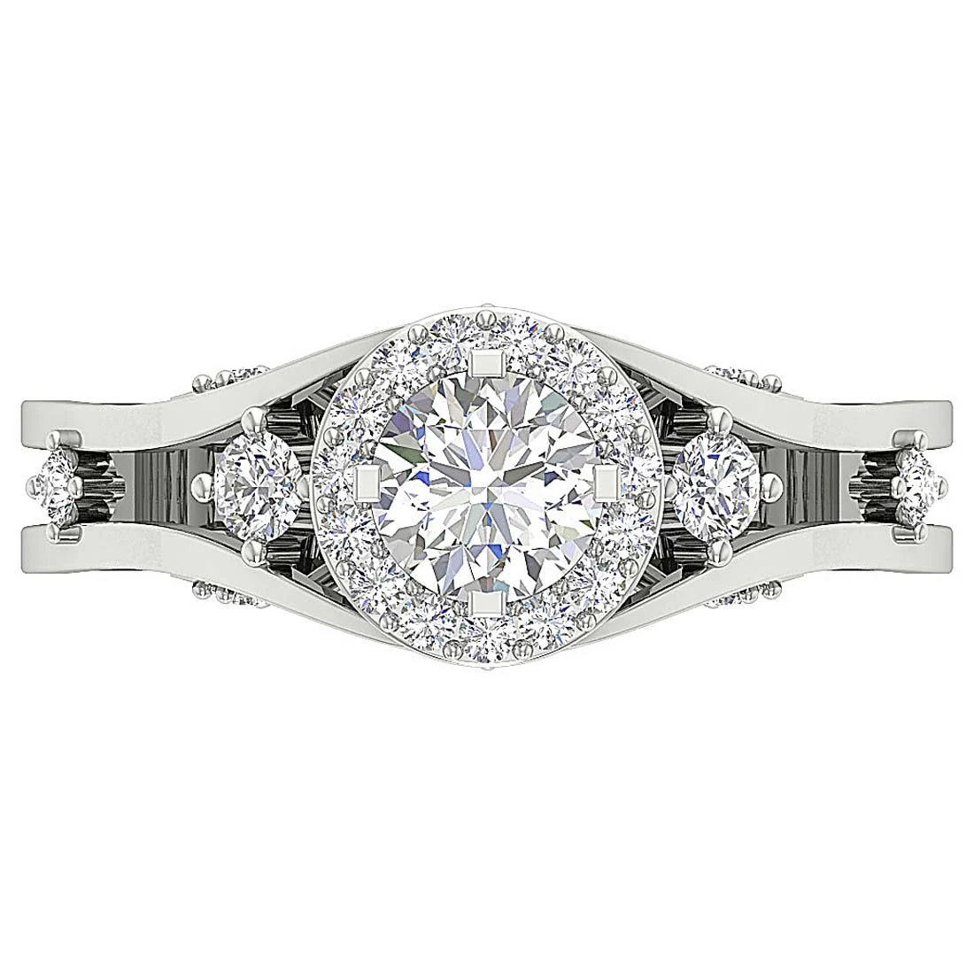 The Jakob 14K Solid Gold Halo Solitaire Engagement Ring Round Cut Diamond - Image 6