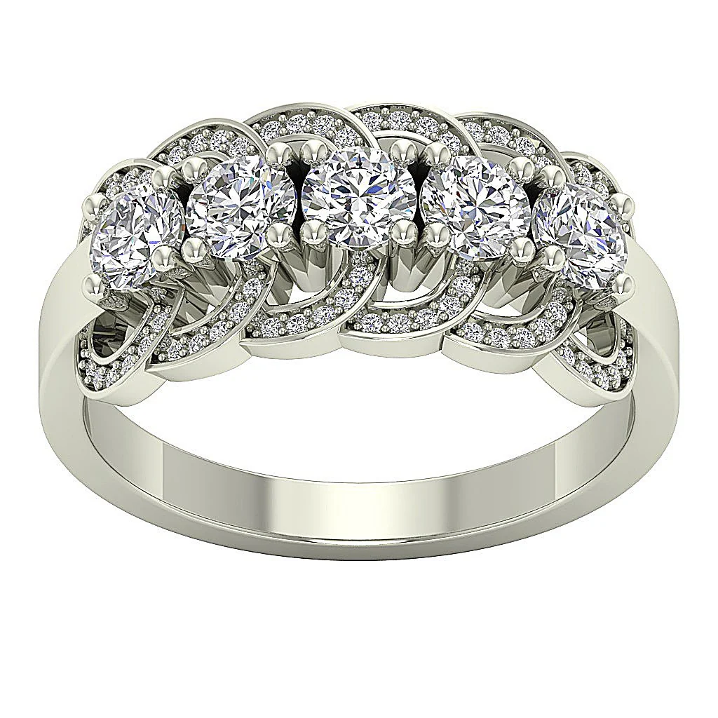 The Jalen Excellent 5 Stone Diamond Engagement Ring For Women 14K Rose Gold - Image 6