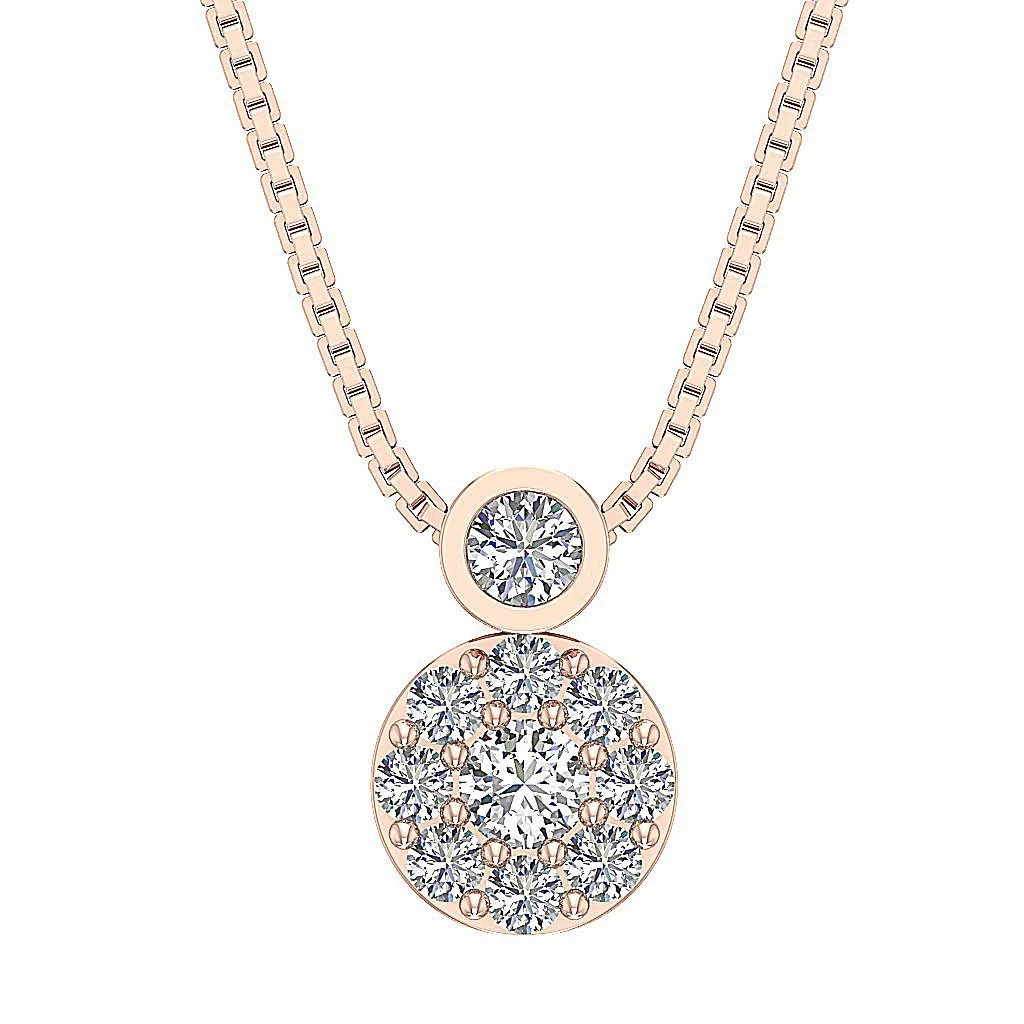 The James 14k White Yellow Rose Gold Round Diamond Circle Fashion Pendant For Women - Image 3