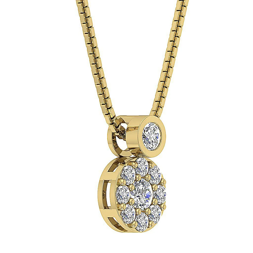 The James 14k White Yellow Rose Gold Round Diamond Circle Fashion Pendant For Women - Image 5