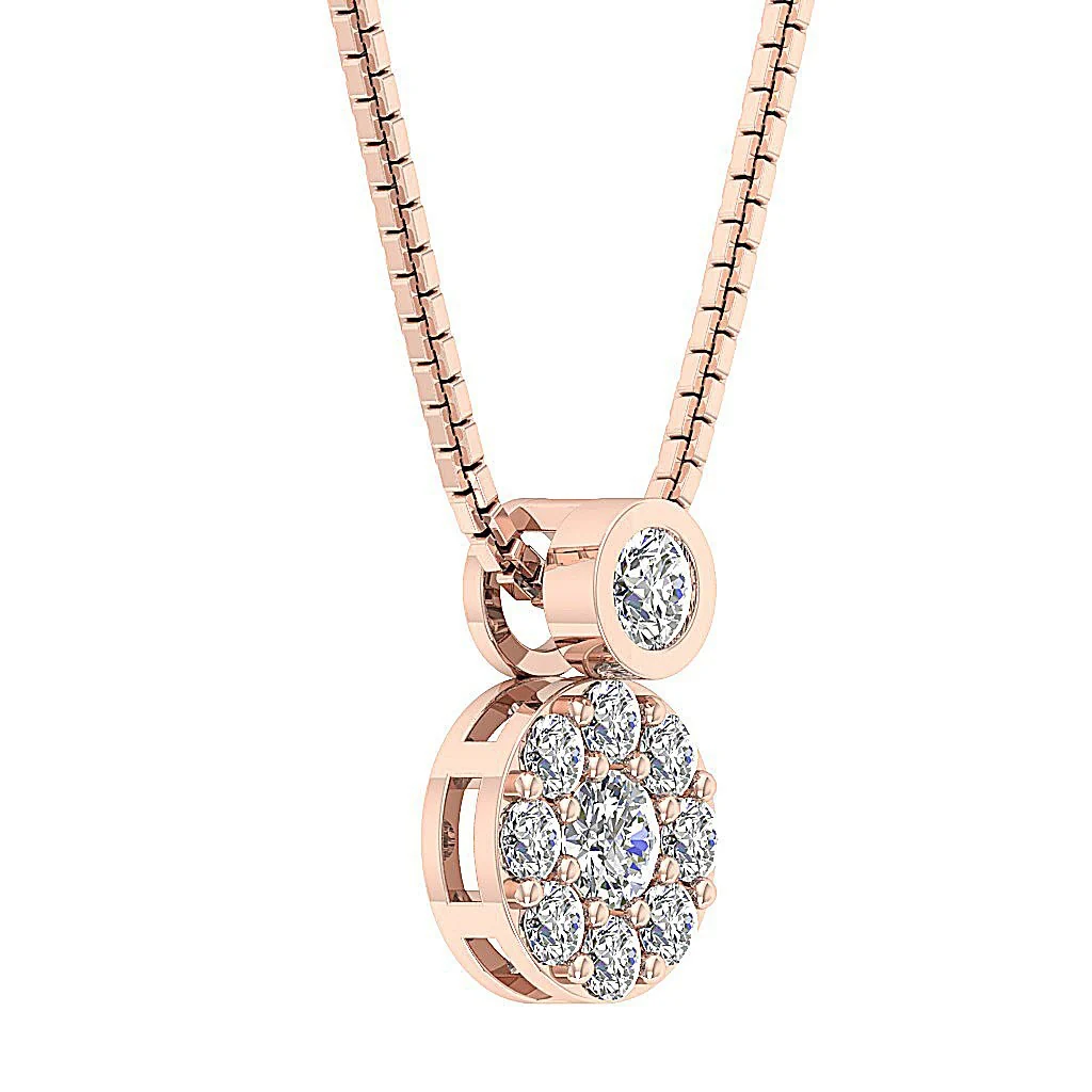 The James 14k White Yellow Rose Gold Round Diamond Circle Fashion Pendant For Women - Image 6