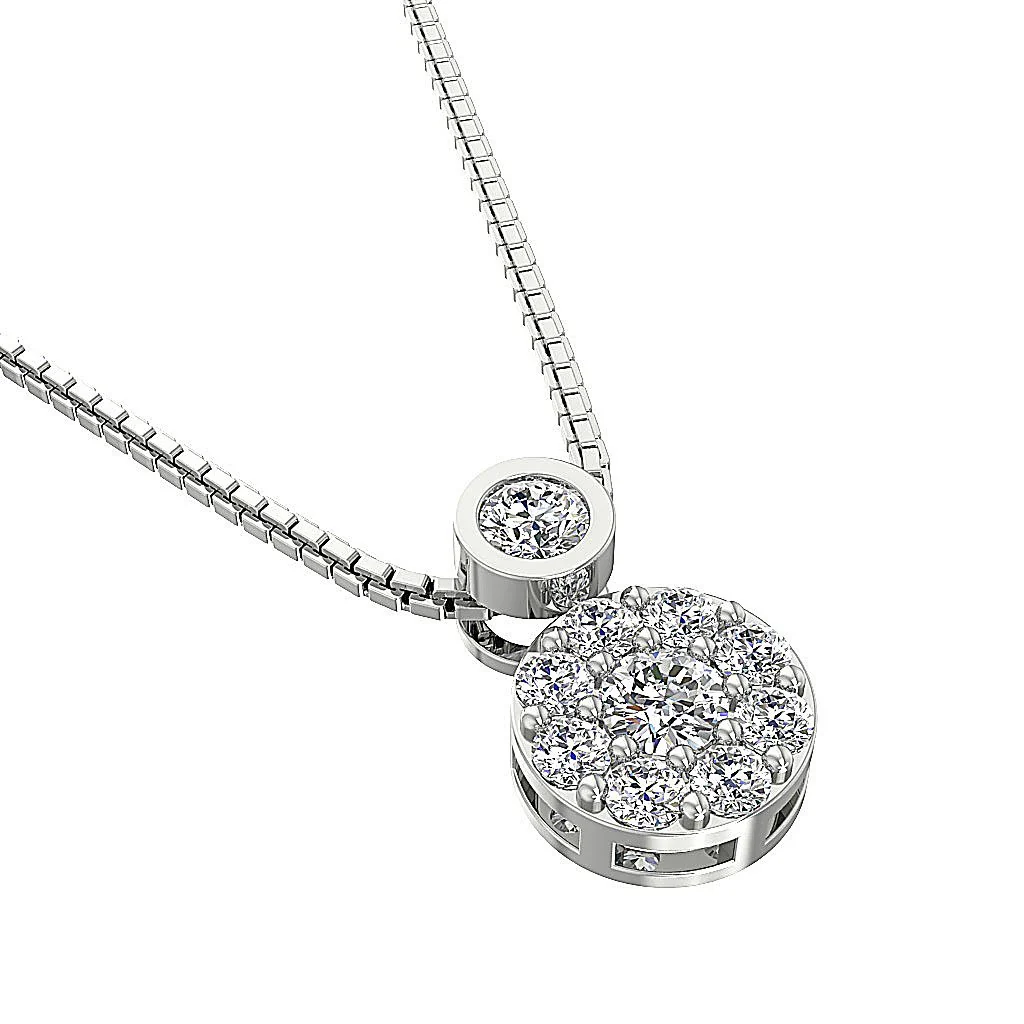 The James 14k White Yellow Rose Gold Round Diamond Circle Fashion Pendant For Women - Image 7