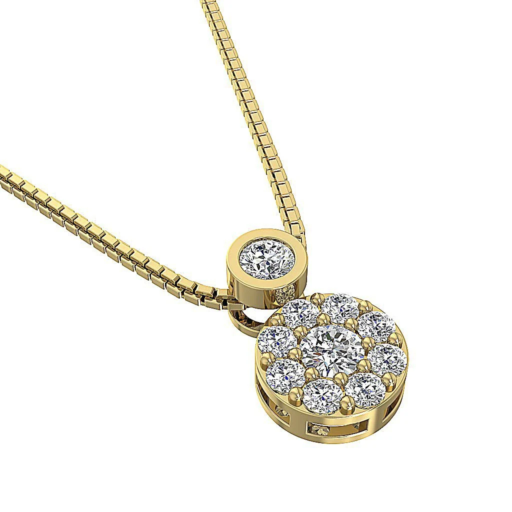 The James 14k White Yellow Rose Gold Round Diamond Circle Fashion Pendant For Women - Image 8