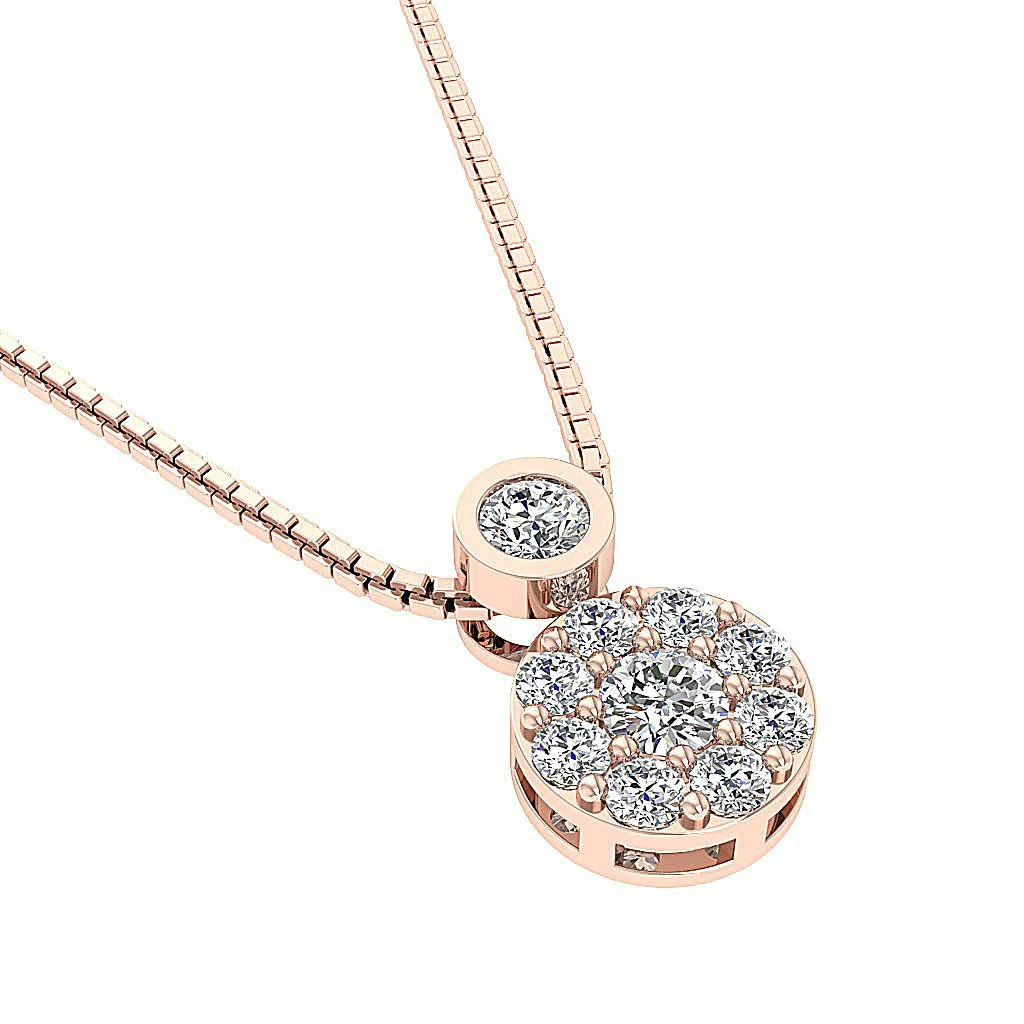 The James 14k White Yellow Rose Gold Round Diamond Circle Fashion Pendant For Women - Image 9