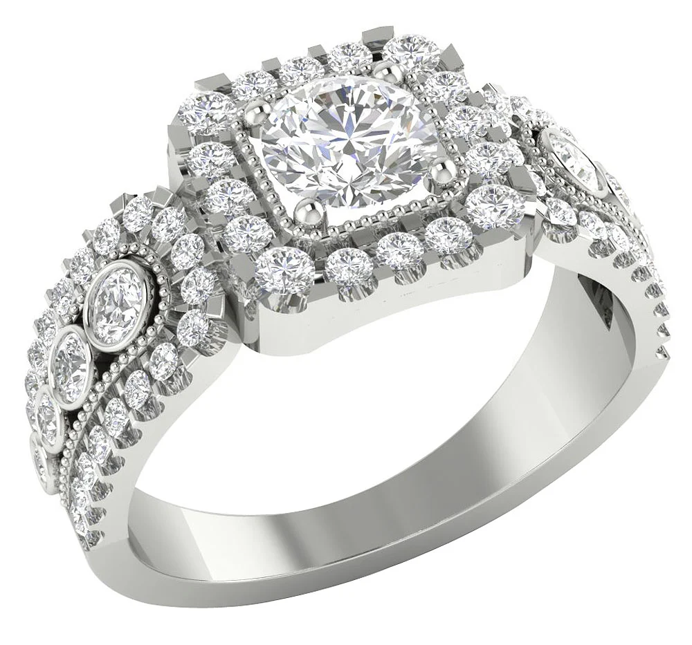The Jamie Gorgeous Solitaire Engagement Band Genuine Round Diamond 14K White Gold Ring