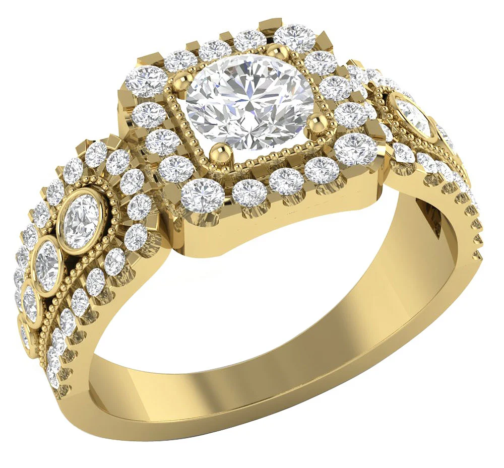 The Jamie Gorgeous Solitaire Engagement Band Genuine Round Diamond 14K White Gold Ring - Image 2