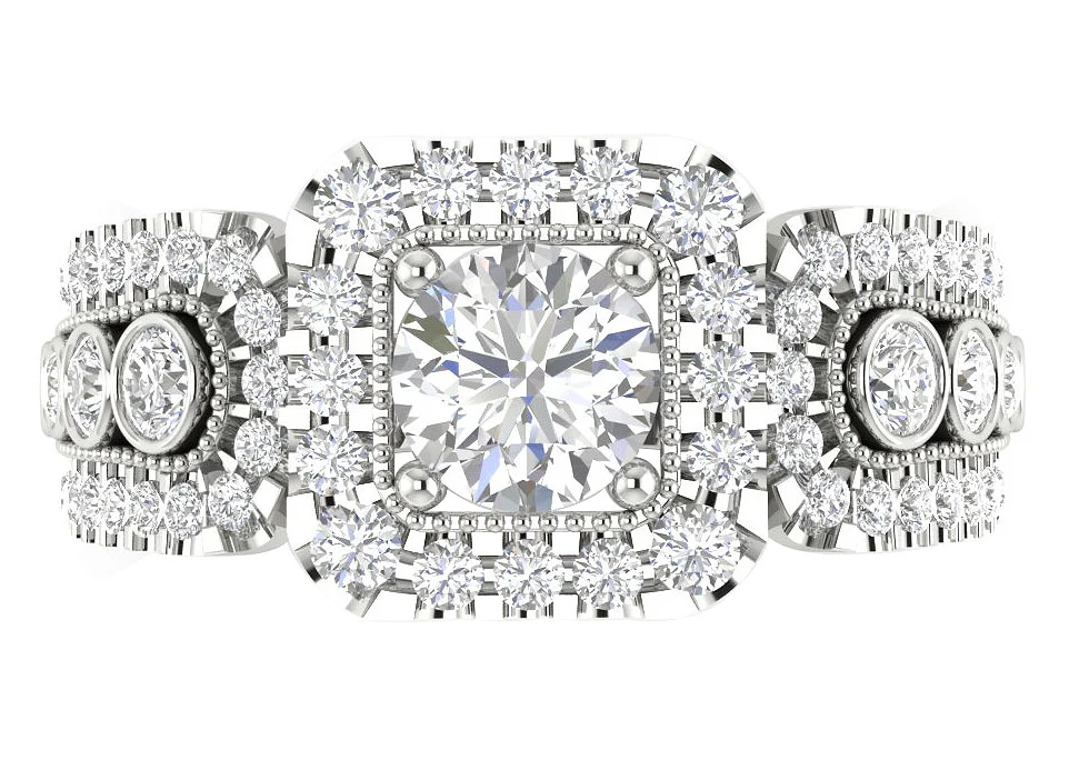 The Jamie Gorgeous Solitaire Engagement Band Genuine Round Diamond 14K White Gold Ring - Image 6