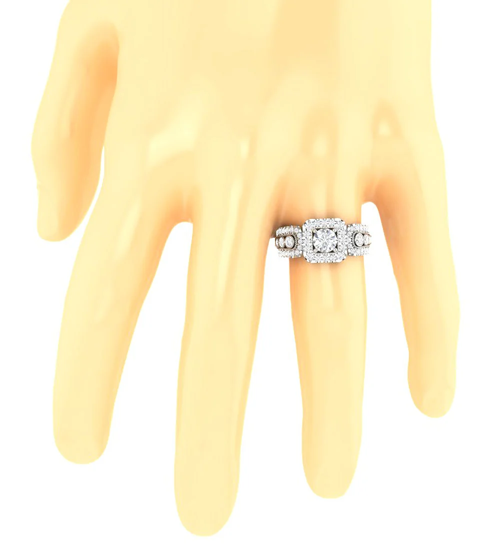 The Jamie Gorgeous Solitaire Engagement Band Genuine Round Diamond 14K White Gold Ring - Image 7