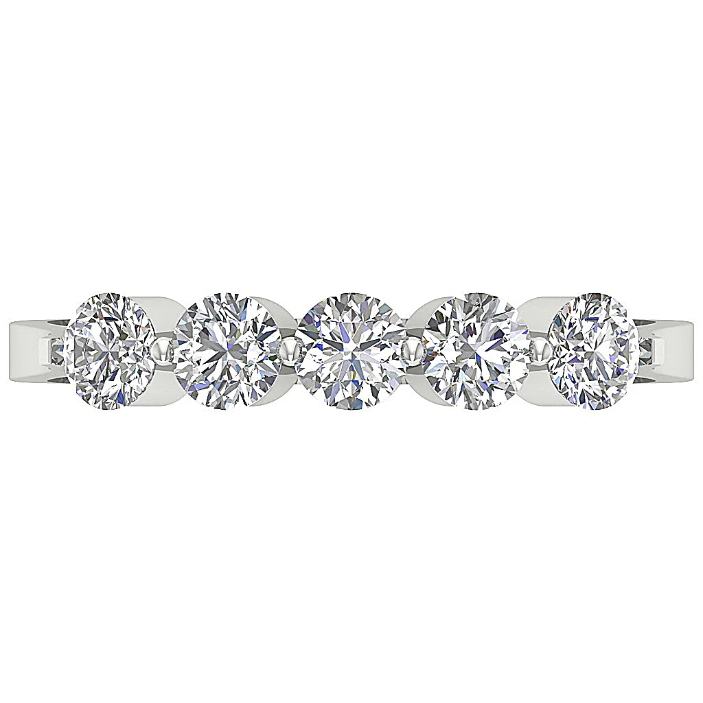 The Jamir Floating Natural Diamond Simply Stunning Five Stone Engagement Ring Gold - Image 5