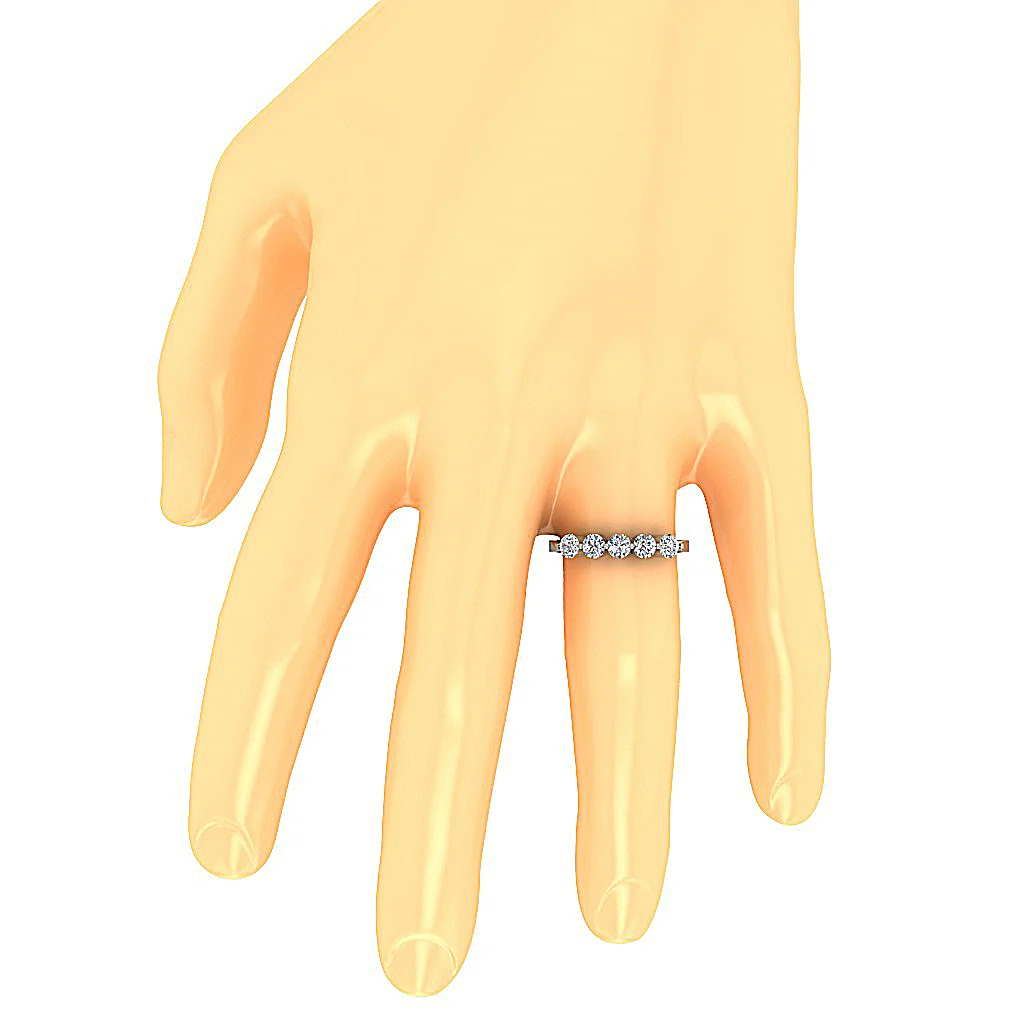 The Jamir Floating Natural Diamond Simply Stunning Five Stone Engagement Ring Gold - Image 7