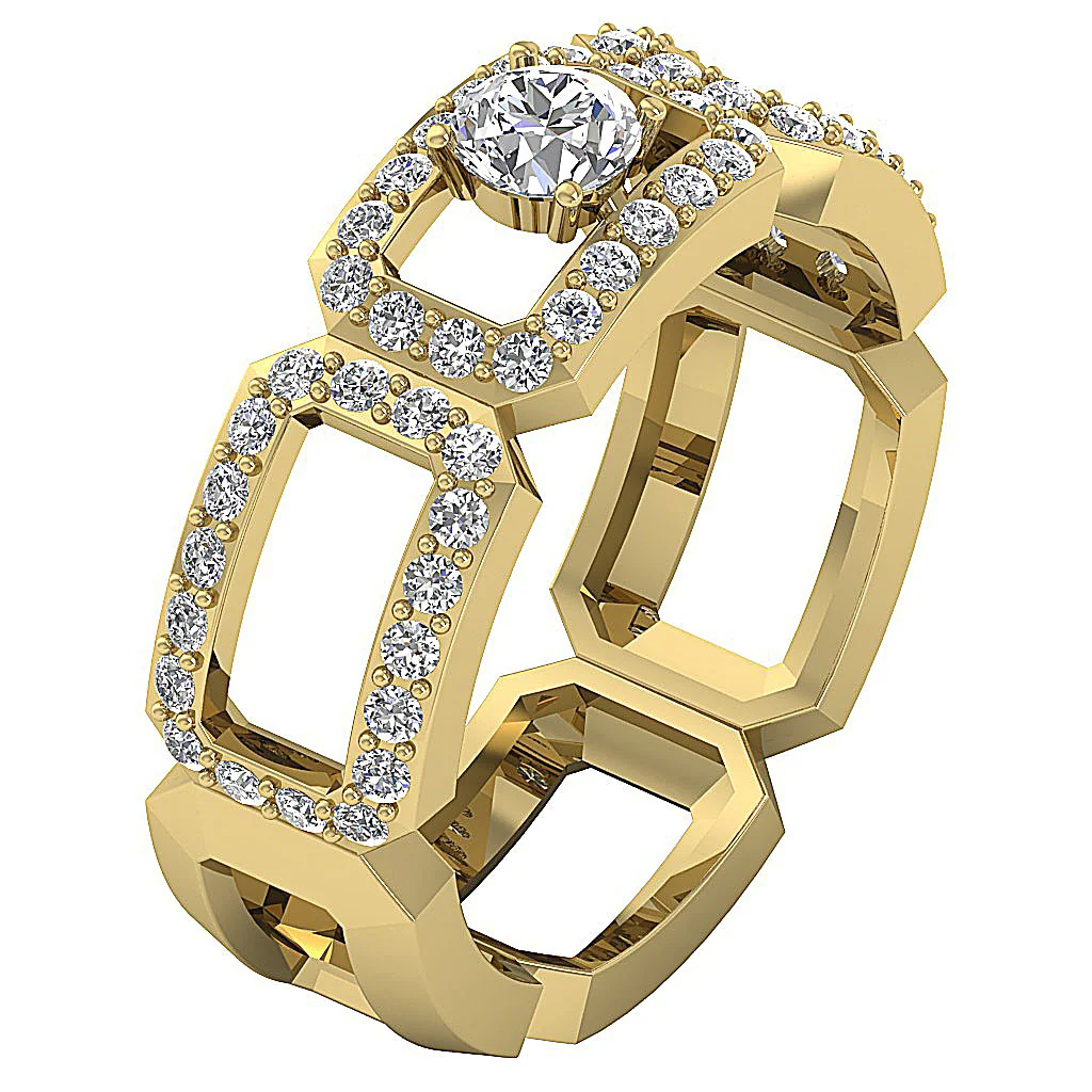 The Jamison Eternity Solitaire Anniversary Ring 14k Yellow Gold Natural Diamond