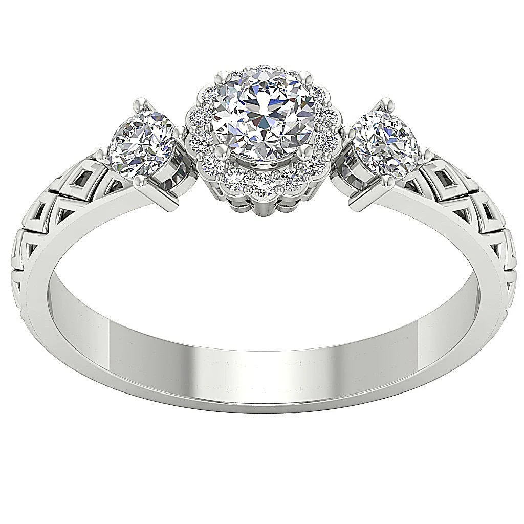 The Janiyah Sparkly Round Diamond Solitaire Wedding Ring 14K White Yellow Rose Gold - Image 5