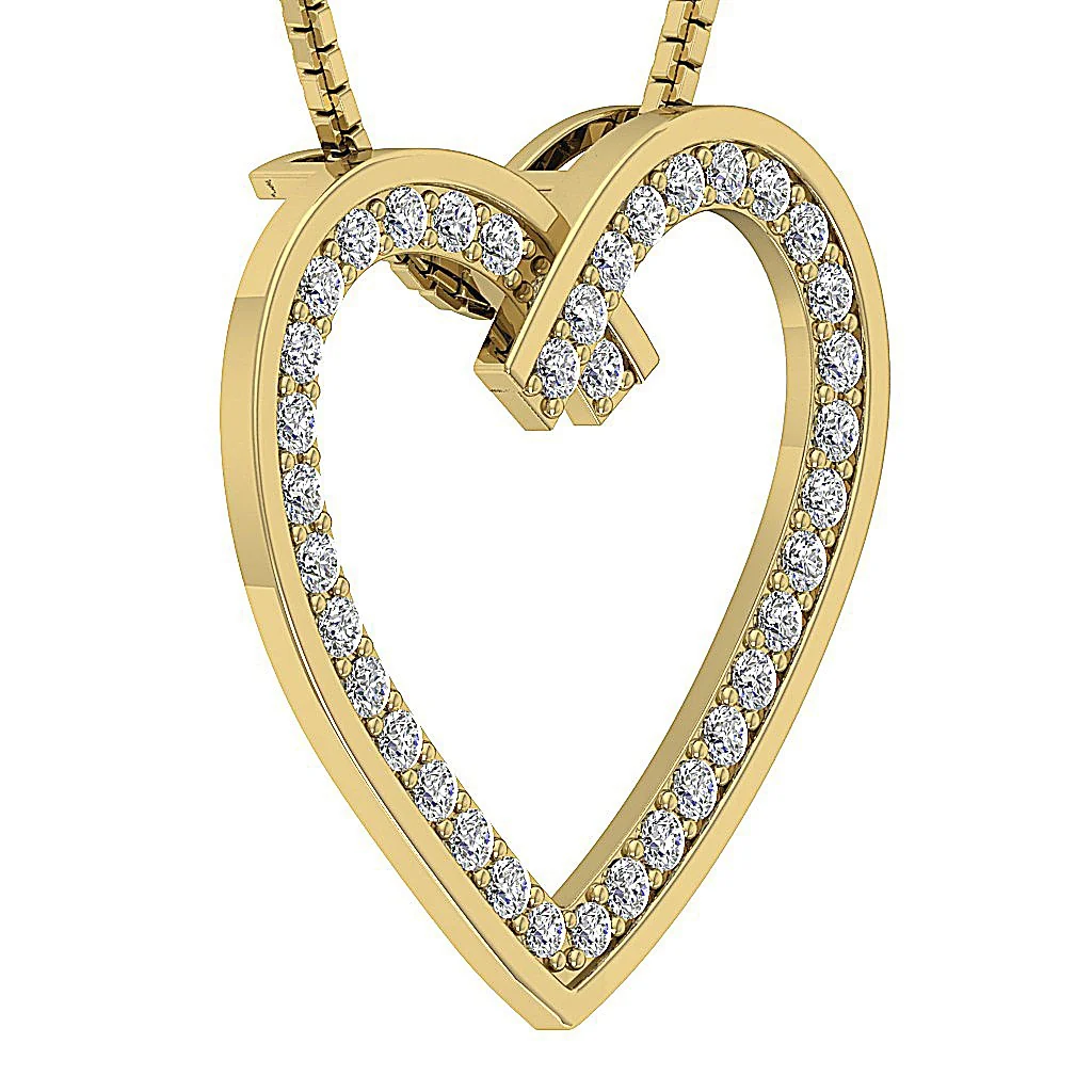 The Jared Natural Diamond 14K Yellow Gold Love Melody Heart Pendant Pave Set - Image 4
