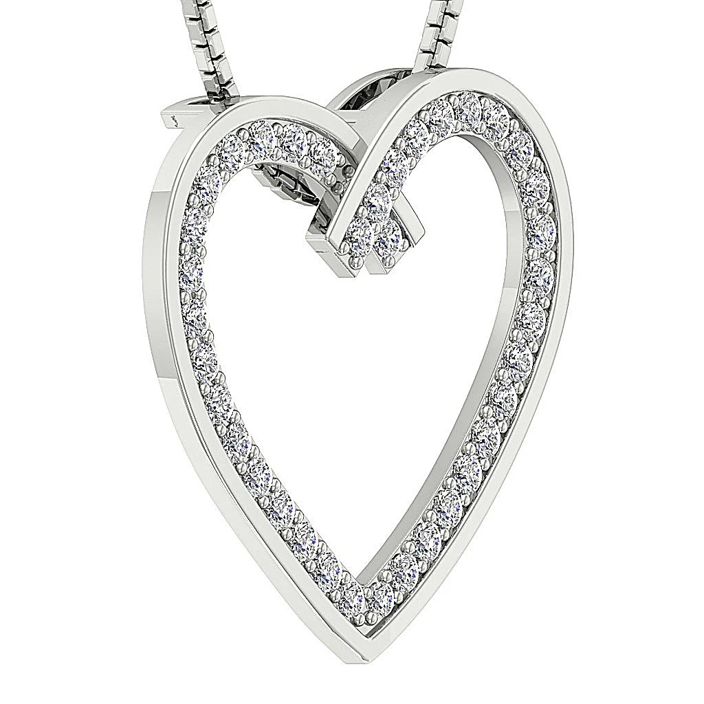The Jared Natural Diamond 14K Yellow Gold Love Melody Heart Pendant Pave Set - Image 5