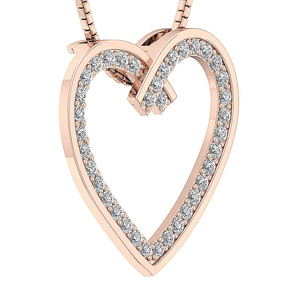 The Jared Natural Diamond 14K Yellow Gold Love Melody Heart Pendant Pave Set - Image 6