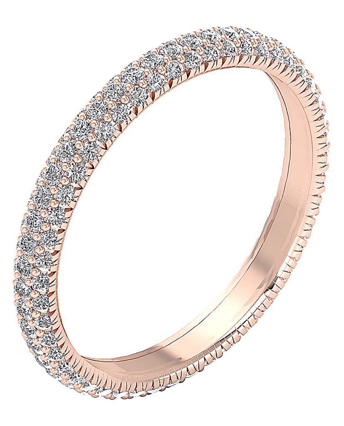 The Jared Prong Set Full Eternity Anniversary Ring Round Diamond 14K Yellow Gold 2.95 mm - Image 3