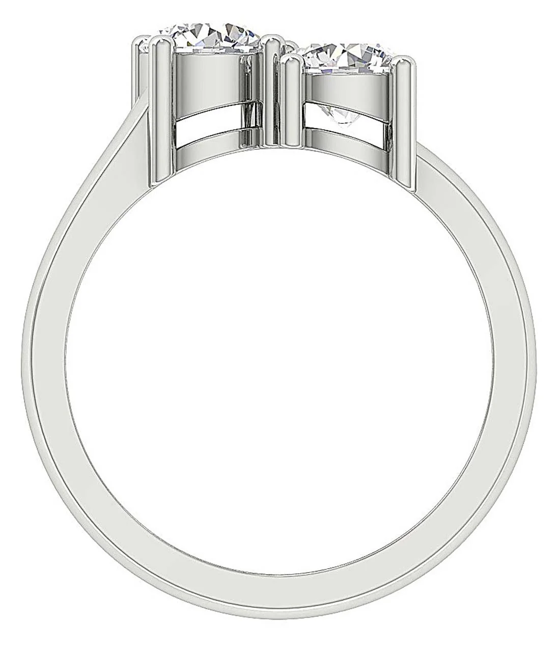 The Jase 1.60 Carat Two Big Round Brilliant Cut Solitaire Diamond Anniversary Yellow Gold Ring - Image 4