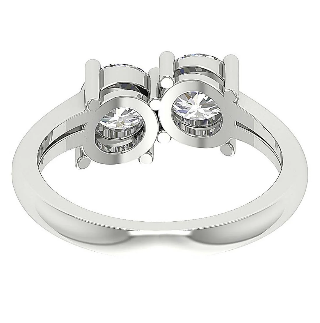 The Jase 1.60 Carat Two Big Round Brilliant Cut Solitaire Diamond Anniversary Yellow Gold Ring - Image 6