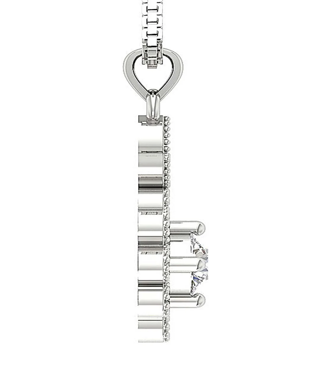 The Jason 14K Yellow Gold Milgrain Round Diamond Fashion Pendant Necklace - Image 2