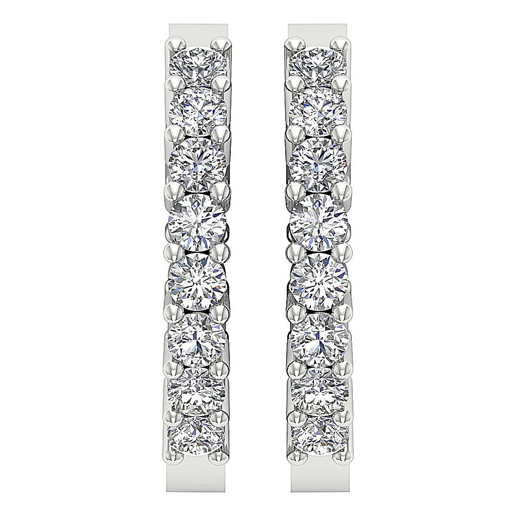 The Jasper Beautiful Natural Round Diamond In OutSide Hoops Earring 14K Solid Gold - Image 8