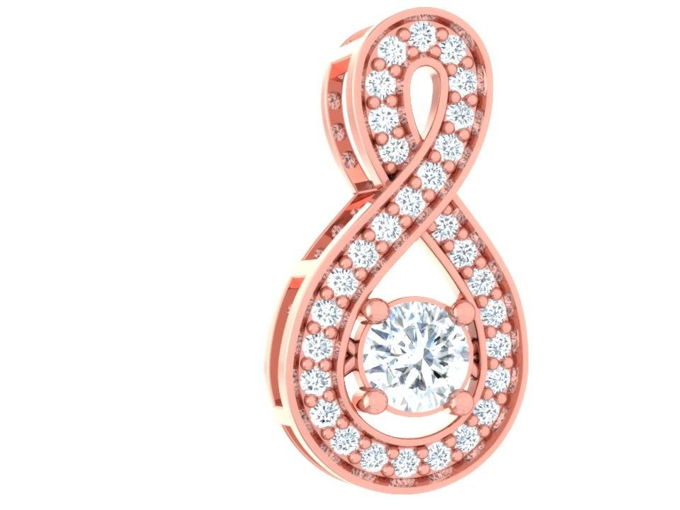 The Javier Natural Diamond Handmade Knot Fashion Pendant 14K Solid Gold - Image 3