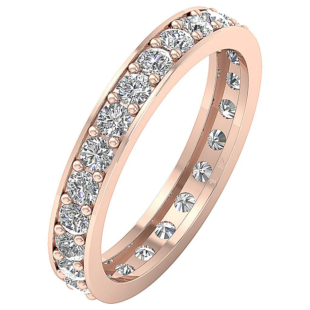 The Javier Beautiful Natural Diamond Full Eternity White Gold Ring For Her 2.50 mm - Image 3