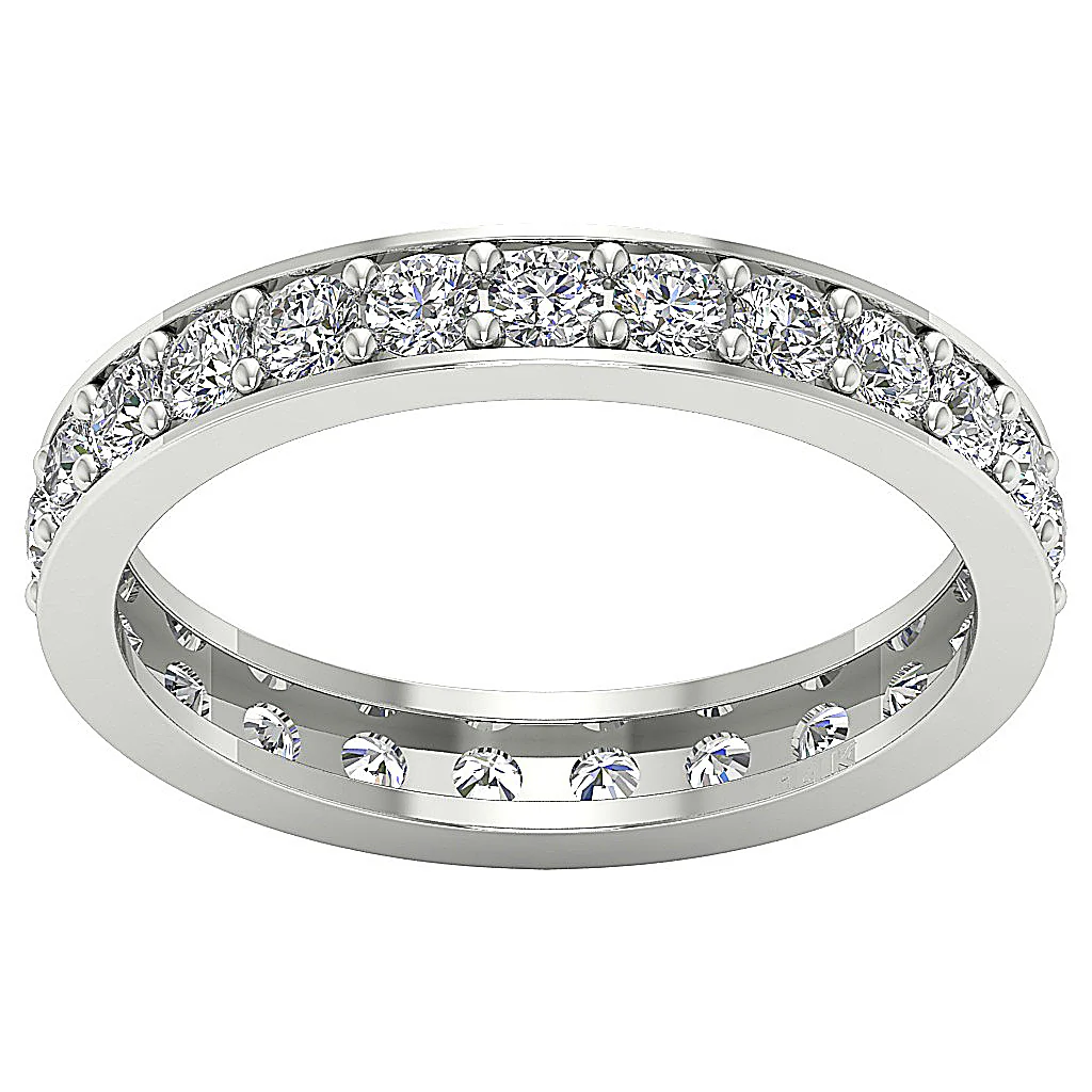 The Javier Beautiful Natural Diamond Full Eternity White Gold Ring For Her 2.50 mm - Image 4