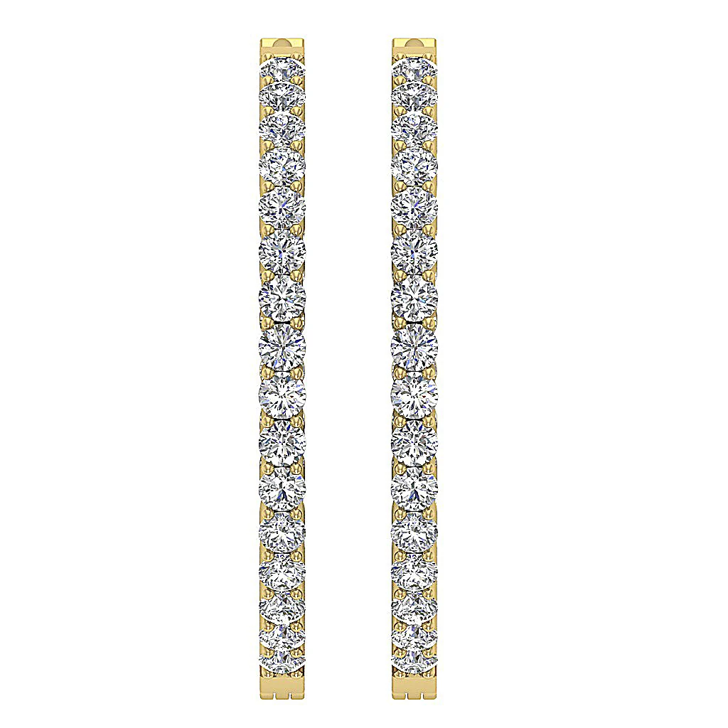 The Jax 14K Rose Gold Natural Round Diamond In Outside Hoop Earring 0.90 Inch - Image 5