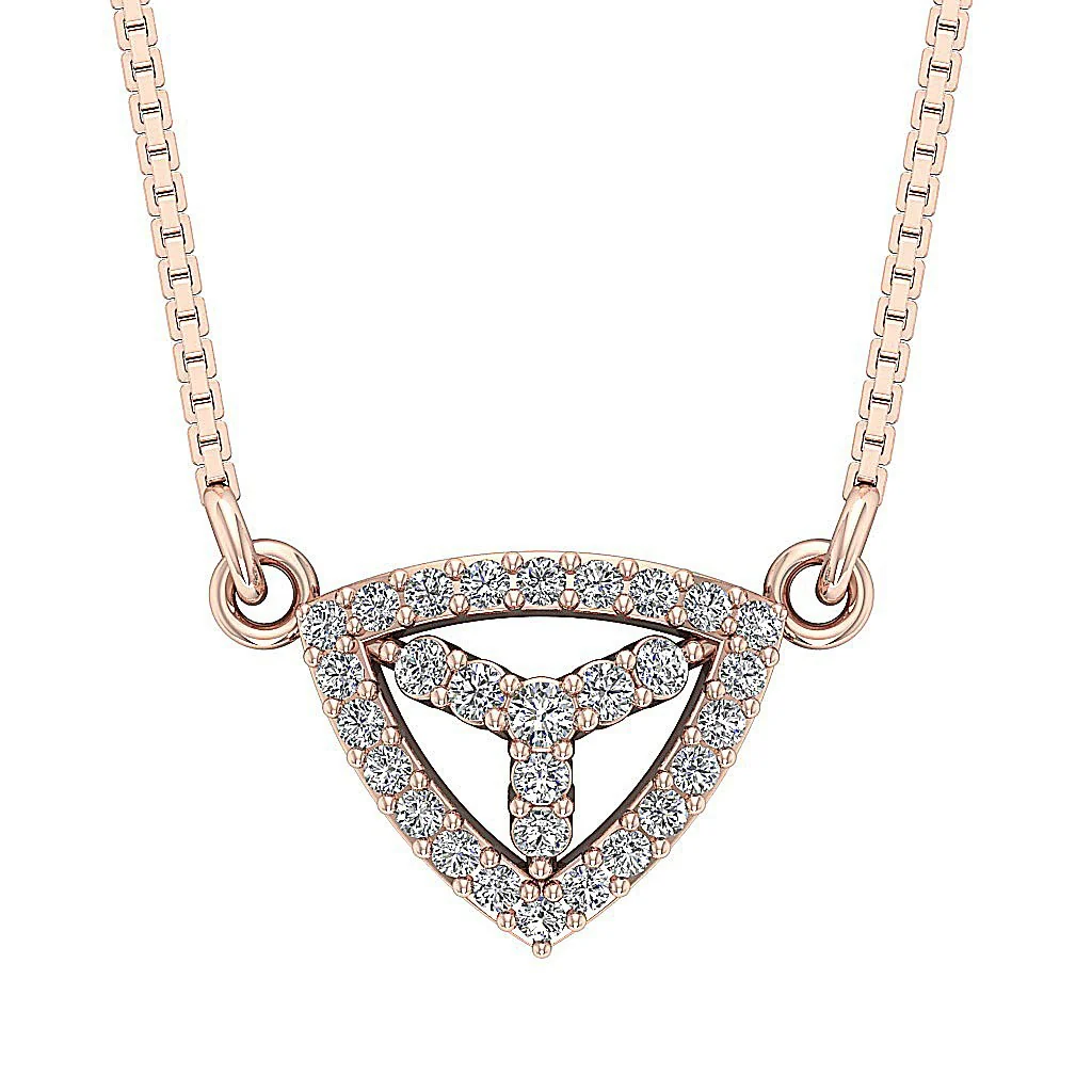 The Jax 14k Solid Gold Round Diamond Fashion Pendant Necklace Prong Set - Image 3