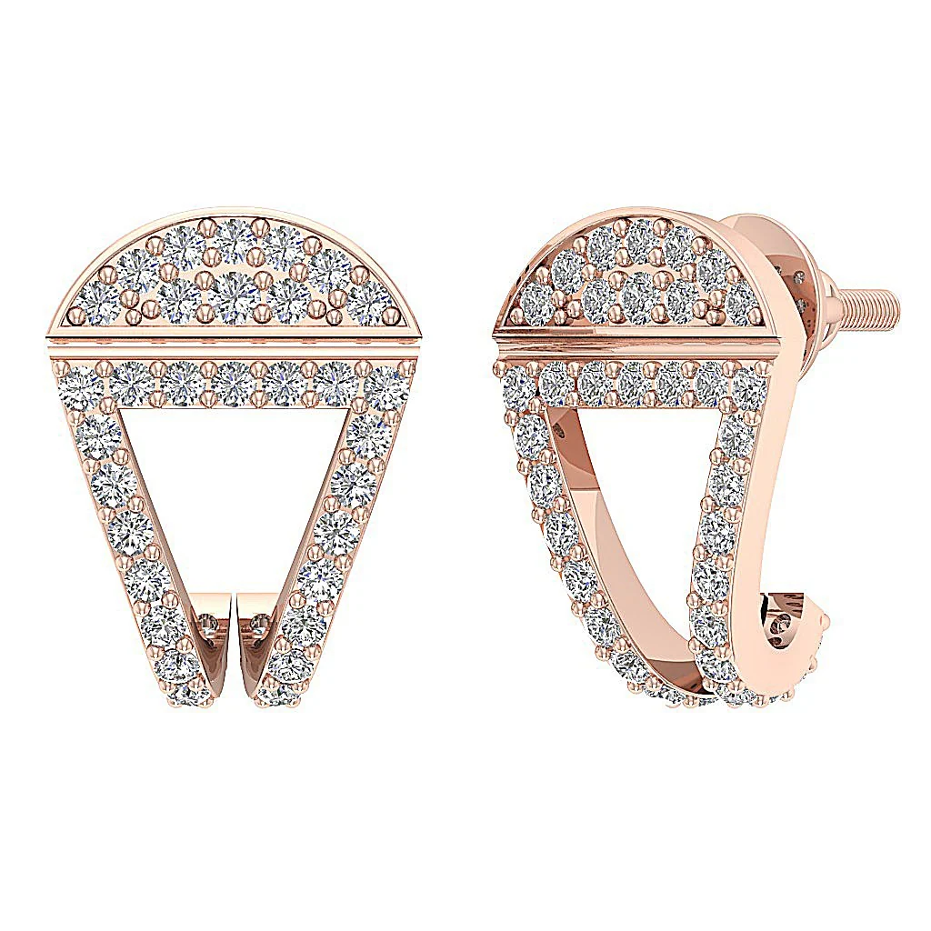 The Jaxon Sparkly Natural Diamond For Women Fashion Stud Earring Prong Set - Image 3