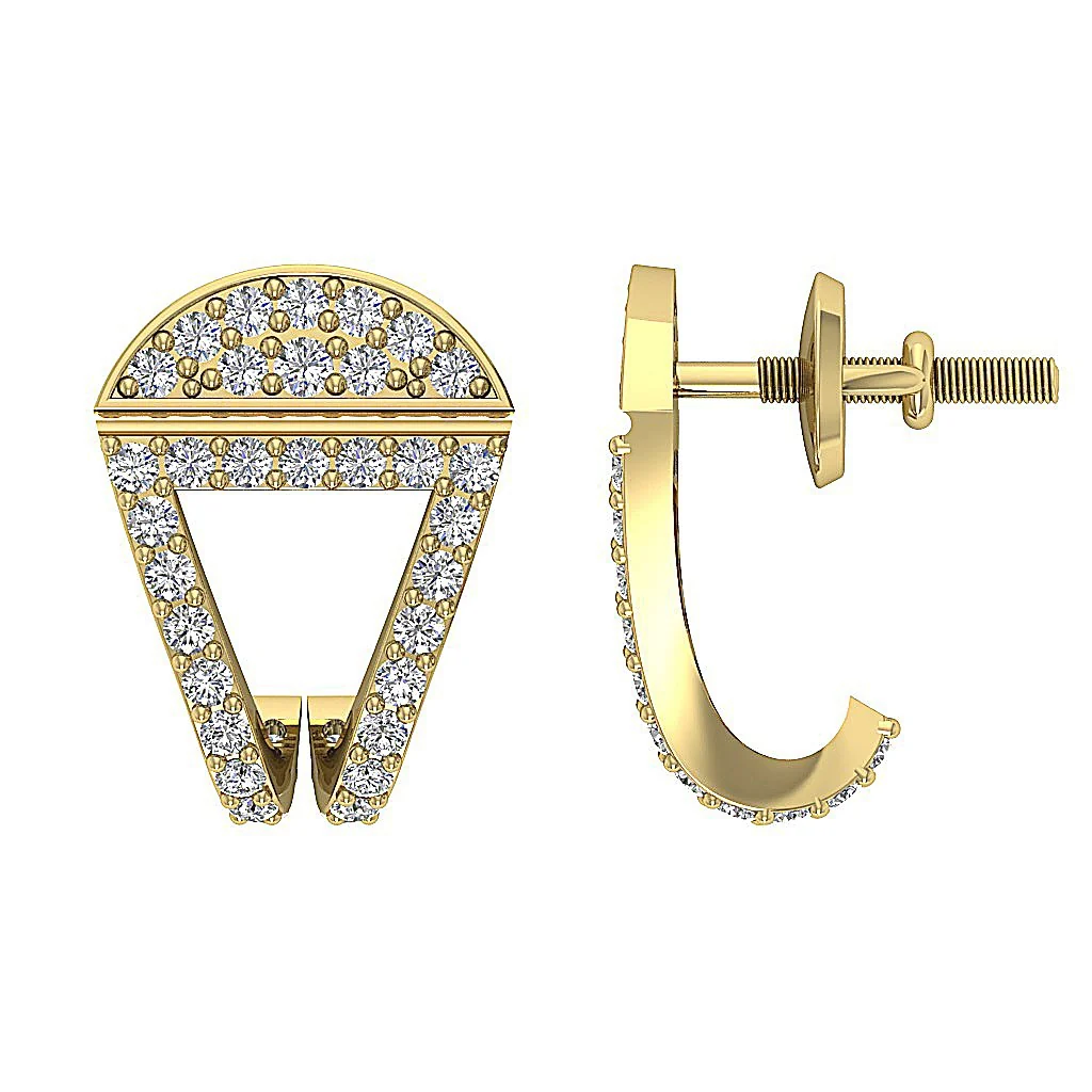 The Jaxon Sparkly Natural Diamond For Women Fashion Stud Earring Prong Set - Image 4
