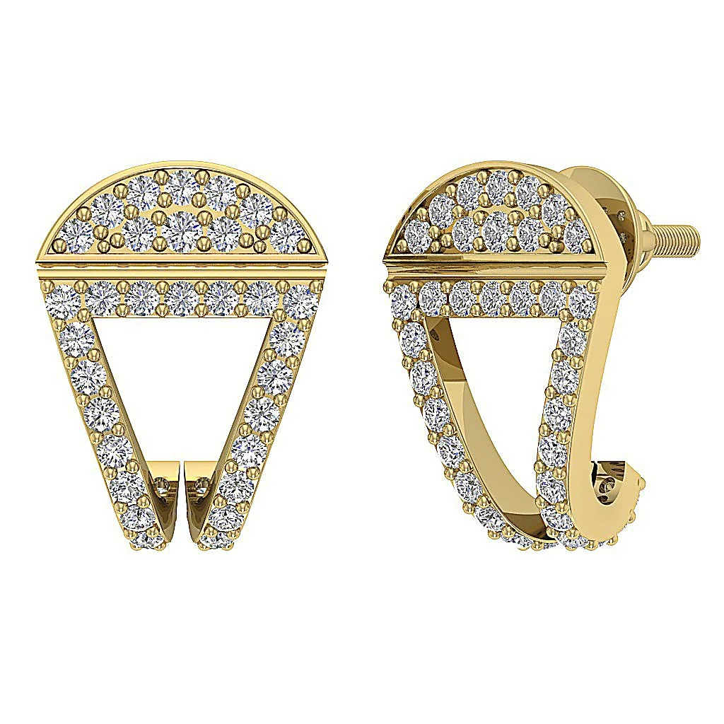 The Jaxon Sparkly Natural Diamond For Women Fashion Stud Earring Prong Set - Image 5