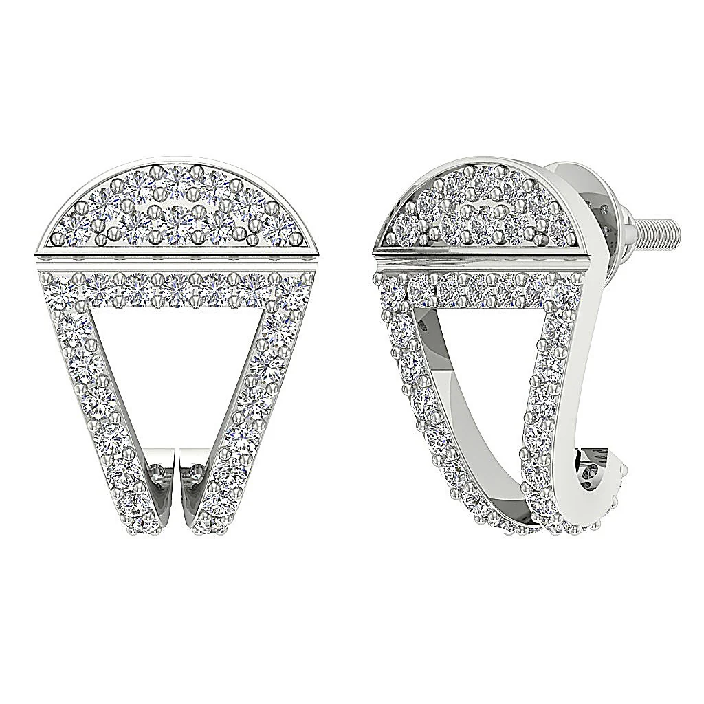 The Jaxon Sparkly Natural Diamond For Women Fashion Stud Earring Prong Set - Image 6