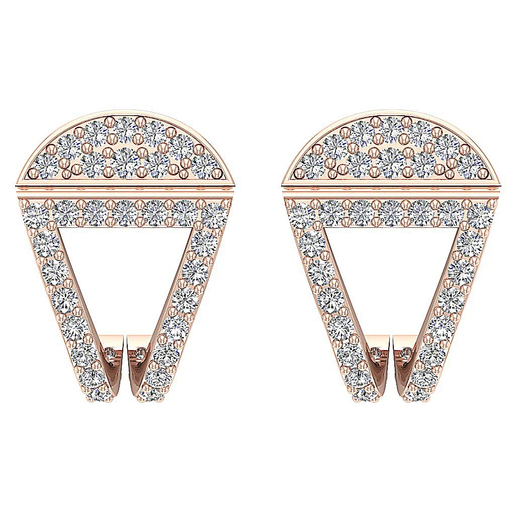The Jaxon Sparkly Natural Diamond For Women Fashion Stud Earring Prong Set - Image 7