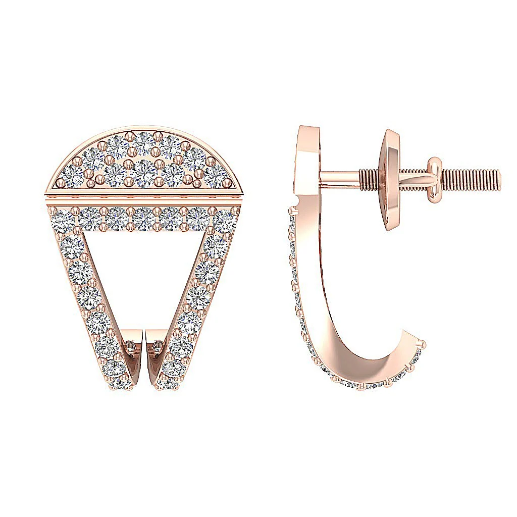 The Jaxon Sparkly Natural Diamond For Women Fashion Stud Earring Prong Set - Image 9