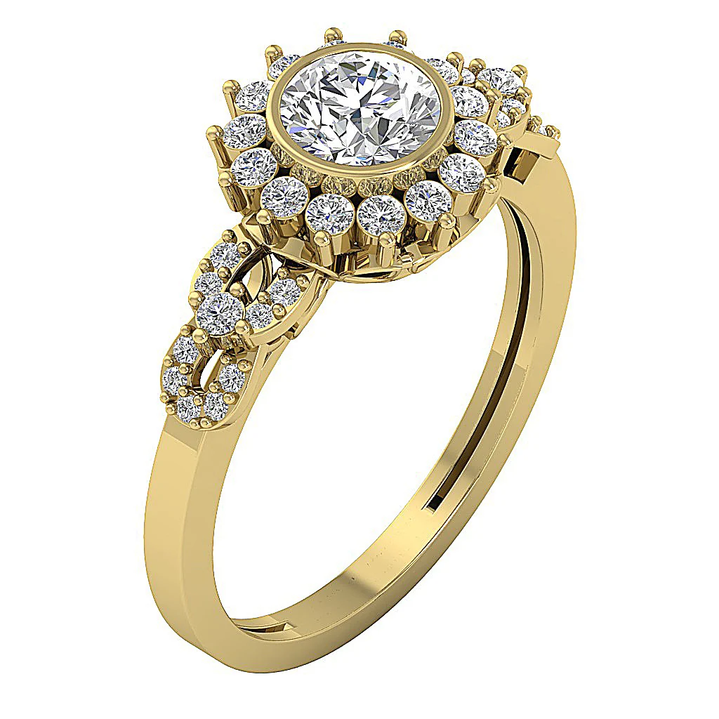 The Jaxxon 14k White Gold Natural Round Diamond Solitaire Engagement Ring For Her - Image 3