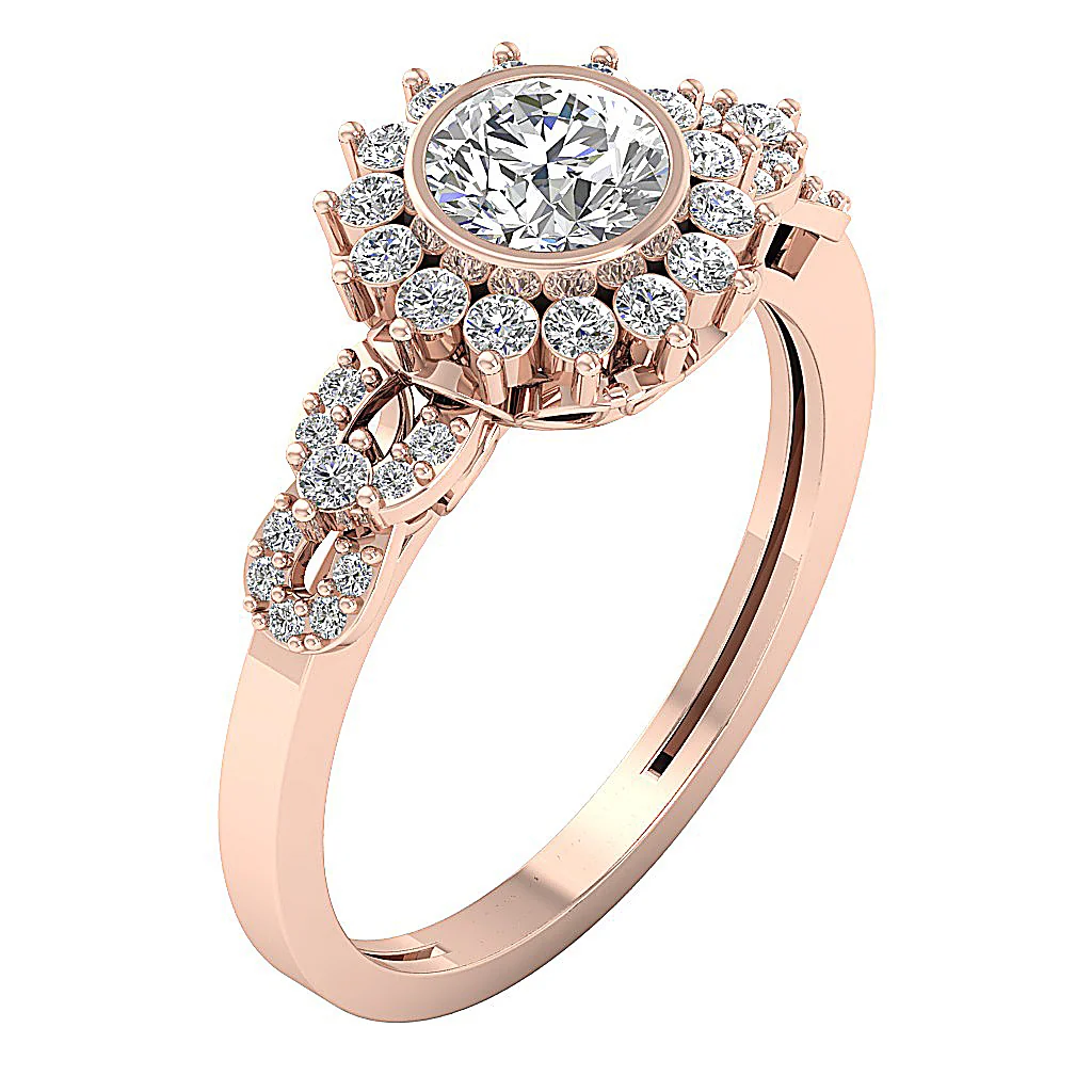 The Jaxxon 14k White Gold Natural Round Diamond Solitaire Engagement Ring For Her - Image 4