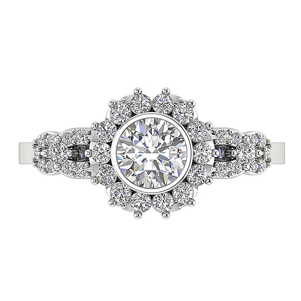 The Jaxxon 14k White Gold Natural Round Diamond Solitaire Engagement Ring For Her - Image 6