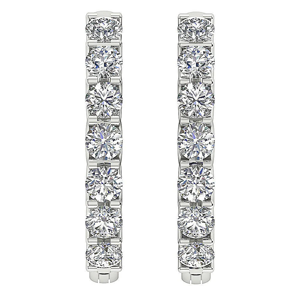 The Jayce Beautiful Round Cut Diamond 1.20 Carat 14K Solid Gold Hoop Earring - Image 4