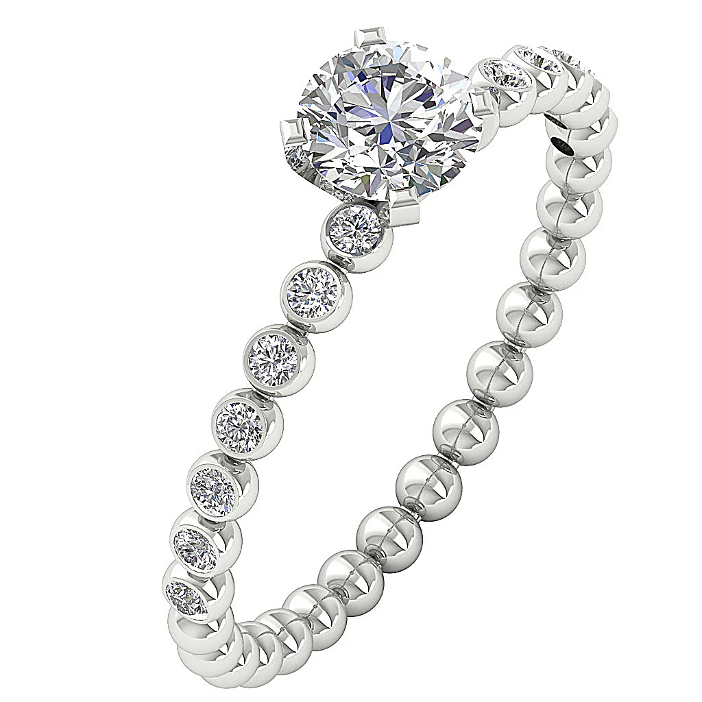 The Jayceon Fancy 14k Yellow Gold Round Diamond Eternity Solitaire Engagement Ring - Image 2