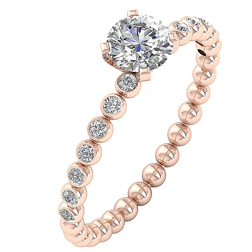 The Jayceon Fancy 14k Yellow Gold Round Diamond Eternity Solitaire Engagement Ring - Image 3