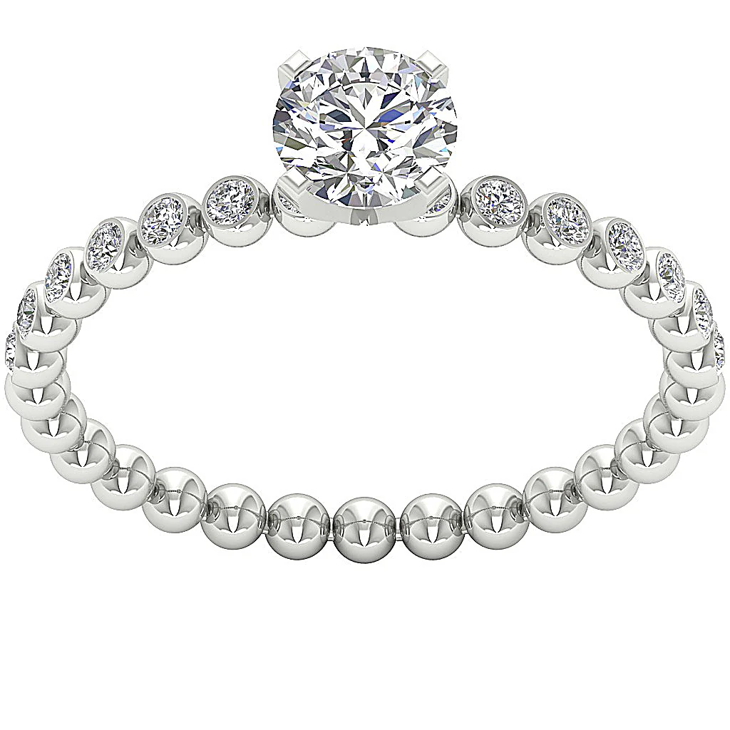 The Jayceon Fancy 14k Yellow Gold Round Diamond Eternity Solitaire Engagement Ring - Image 4