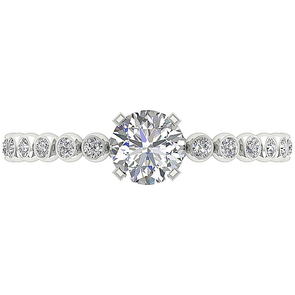The Jayceon Fancy 14k Yellow Gold Round Diamond Eternity Solitaire Engagement Ring - Image 6