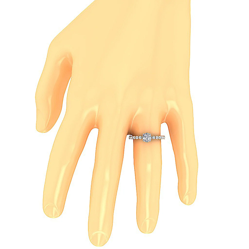 The Jayceon Fancy 14k Yellow Gold Round Diamond Eternity Solitaire Engagement Ring - Image 7