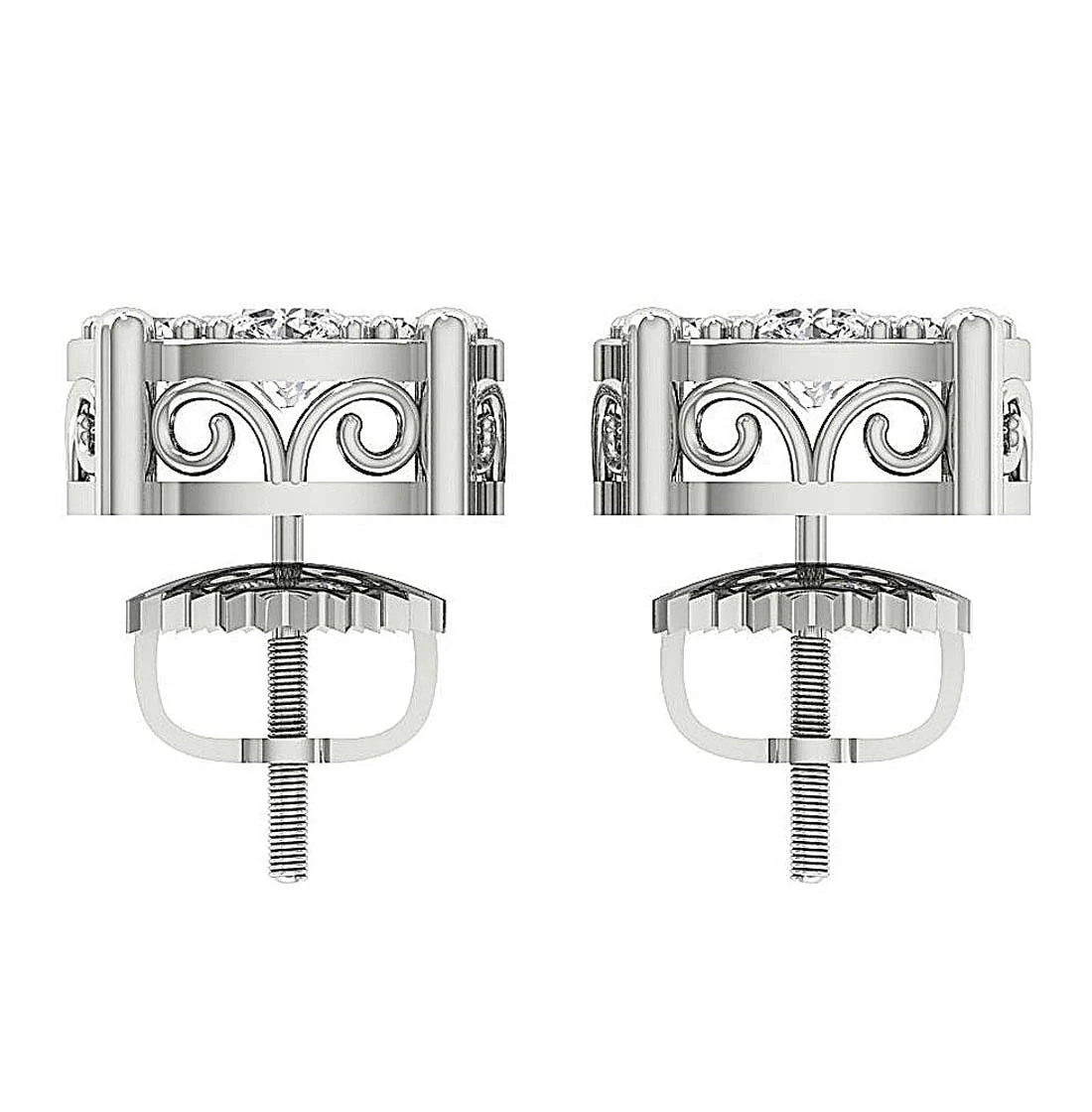 The Jayden Natural Diamond Screw Back Fashion Cluster Studs Earrings For Women - Image 11