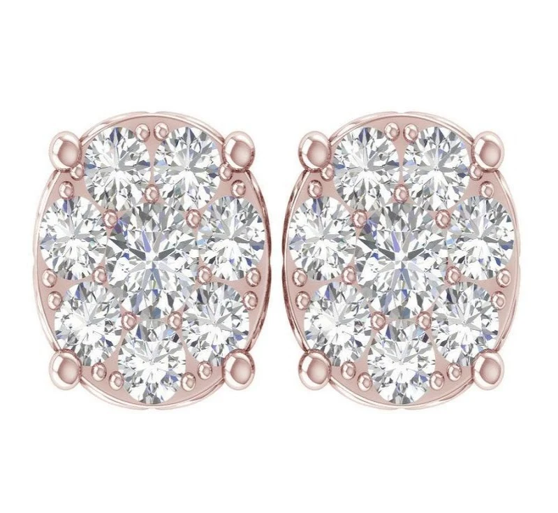 The Jayden Natural Diamond Screw Back Fashion Cluster Studs Earrings For Women - Image 4